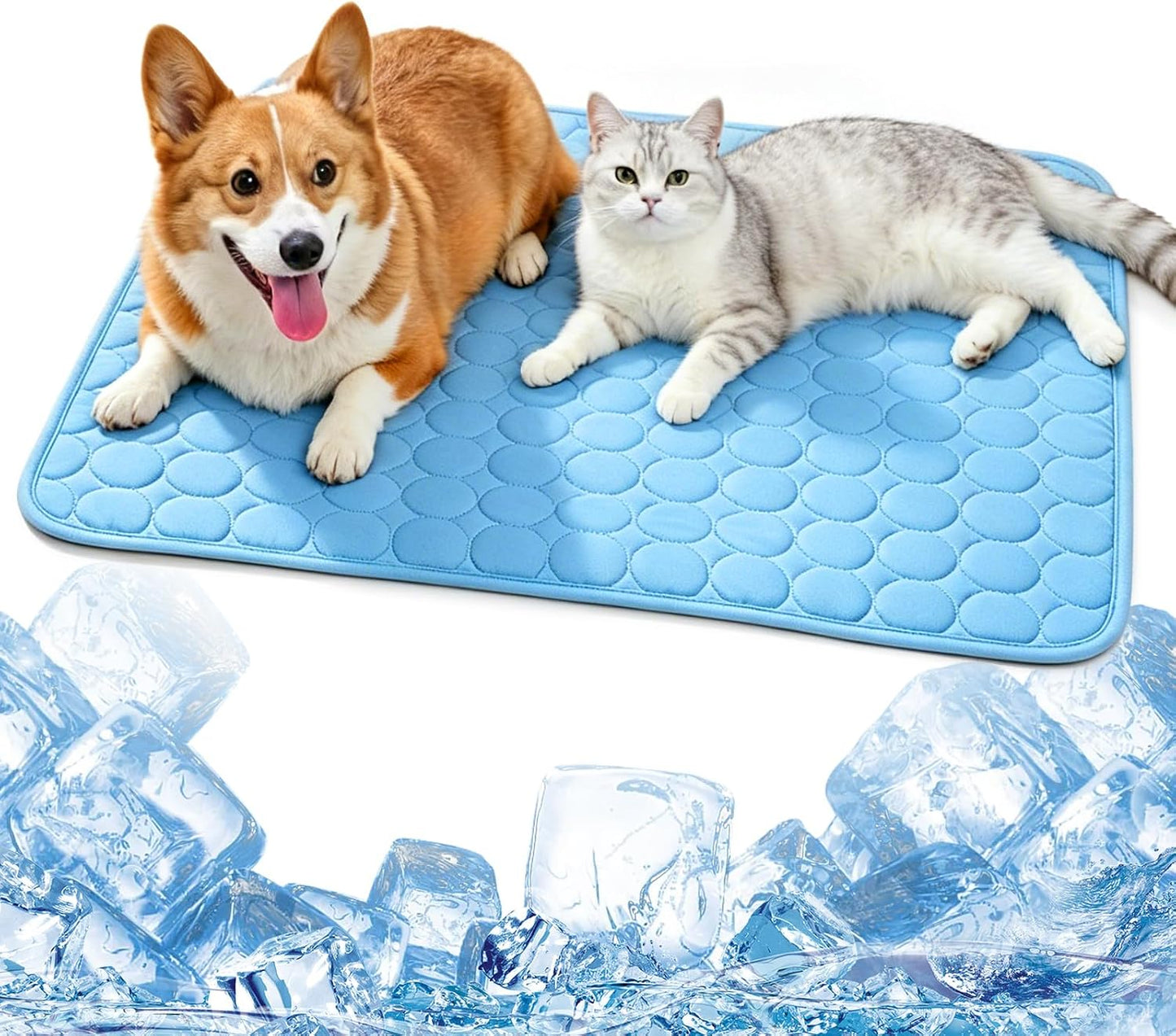 Kühlmatte Hund Selbstkühlend Kühlmatte Katze Kühldecke Hund Kühldecke Katze | Selbstkühlende Matte & Kühldecke Für Haustiere, Waschbar, Atmungsaktiv, Rutschfestes Schlafbett (100X75Cm, XL)